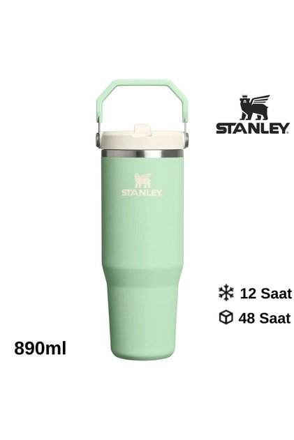 The Iceflow Flip Straw Thermos Cup with Straw 0.89 Lt Flask Green