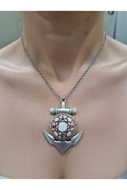 Channel-Style Embroidered Necklace - Authentic Design