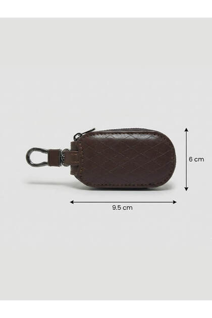 Classic Leather Keychain – Men's Women's Zippered Car Key Case