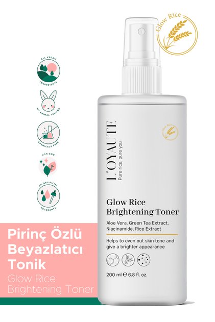 Pirinç Mayası Beyazlatıcı Aydınlatıcı Leke Karşıtı Nemlendirici Tonik Glow Rice Toner 200 ml