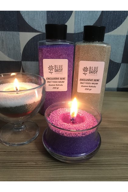 Inci Tozu Mum Exclusive ( 30 Adet Fitil Ile ) GUAVA Aromalı Menekşe Moru 250 gr