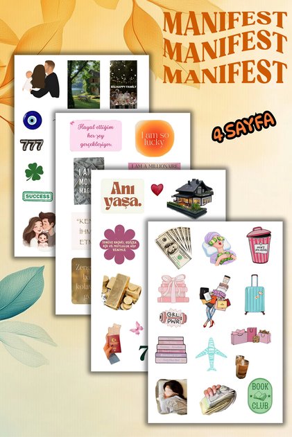 Vision Board /Dream Board/Manifest Themed Sticker Set -Agenda Bullet Journal Laptop Phone