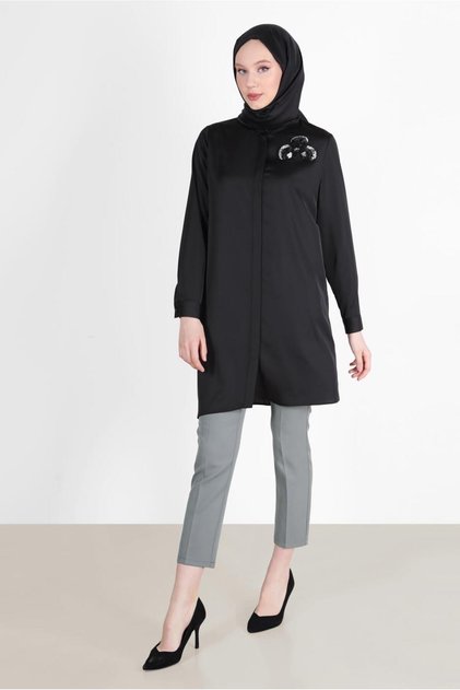 EMBROIDERY DETAIL ASYMMETRIC CUT TUNIC 42564