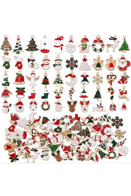 DIY Christmas Mixed 10Pcs Pendant Earring Bracelet End