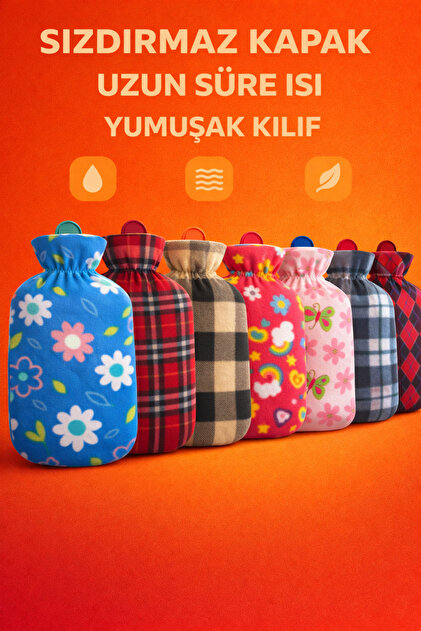 Güvenli Yıkanabilir Polar Kılıflı Sıcak Su Torbası 2Lt