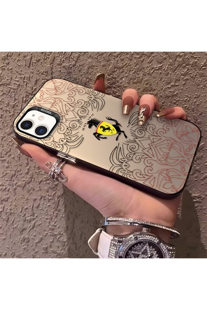 iPhone 12 Compatible Silicone Edge Hard Back Phone Case Brand Design