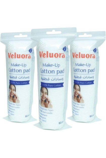 Pure Cotton Makeup Pads (Pack of 3 x 80)