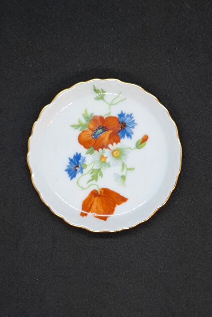 Miniature Antique Plate with Weasel Pattern 8 cm