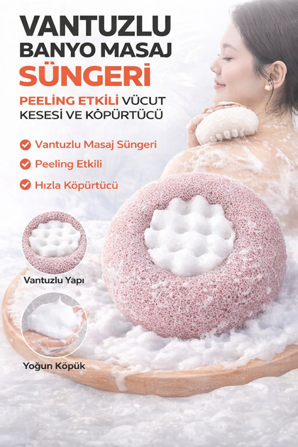 user_90ed47d3　Massage Peel×3本 Ecuy Vantuzlu Banyo Masaj Süngeri Peeling Etkili Vücut Kesesi