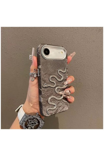Apple iPhone 17 Air Uyumlu Kılıf Serpent Kadife Kumaş Kılıf Gri