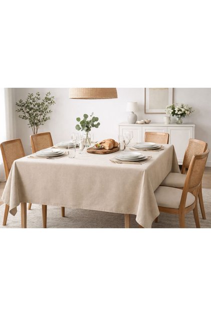 Bohemian, Liquid and Stain Repellent Tablecloth, Wipeable Modern Durable Fabric
