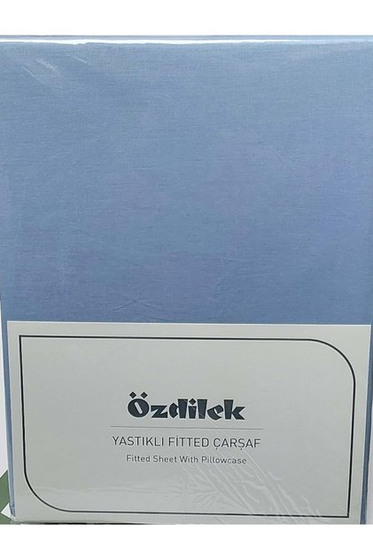 Colourist Fitted Elastic King Size Double Bed Sheet Set (180X200) - Ice Blue