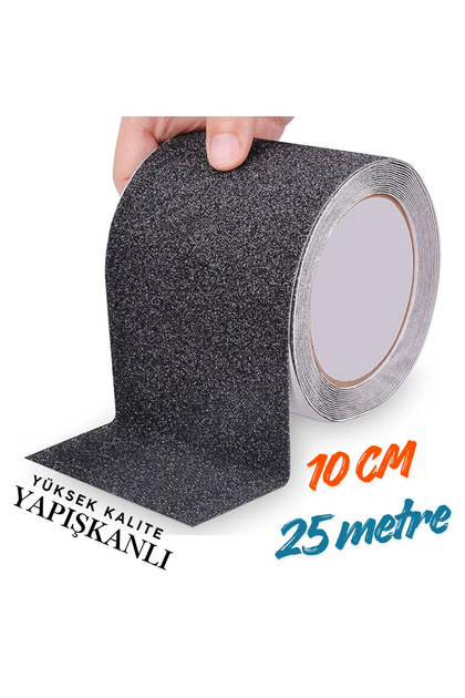 Siyah Merdiven ve Zemin Kaydırmaz Kaymaz Bant 100mm X 25mt