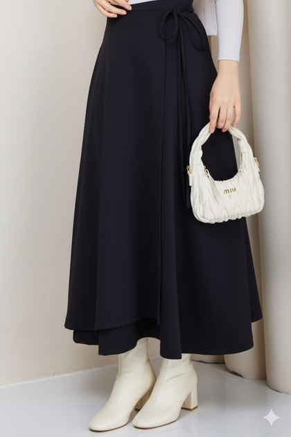Wrap Tie Hijab Scuba Skirt