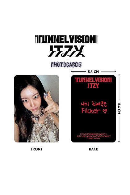 Kpop Dünyasi ITZY '' Tunnel Vision '' Photocards Set Photobook B