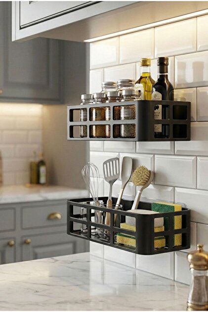 2'li Banyo Organizeri Mutfak Organizeri Duvar Organizeri 2 Adet 2li Yapışkan HEDİYELİ