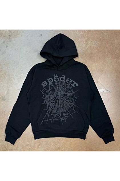 trさん専用SP5DER ブラックパーカー FULL TOLERANCE Sp5Der Unisex Model Pamuklu Kapüşonlu Sweatshirt