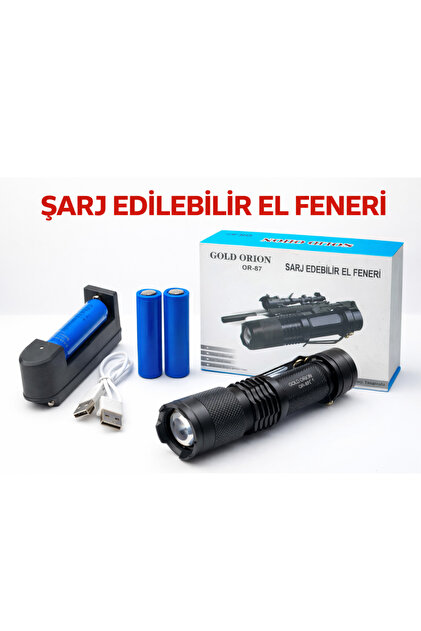 Goldorion OR-87 Şarj Edilebilir LED El Feneri – CREE T6, Zoomlu
