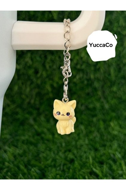 Tiny Cat Thermos Ornament/Cat Thermos Charm/Kitty Figure Bag Charm