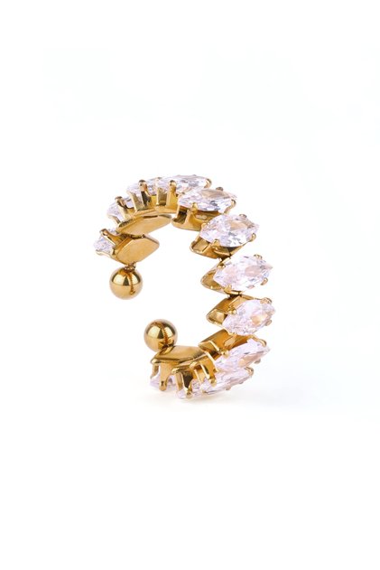 Zircon Marquise Gold Plated Adjustable Ring