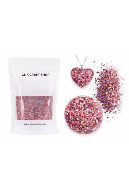 Holografik Rose Gold Gül Kurusu Chunky Glitter Epoksi Mum Kokulutaş Reçine 10gr