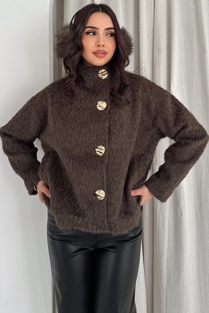 Gray Fabric Side Closure Coat