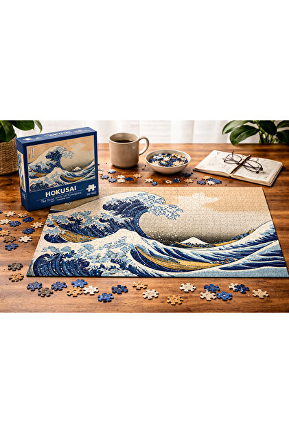 EXİN Hokusai The Great Wave off Kanagawa 500 Parça Ahşap Puzzle