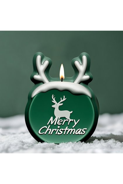 Matrita de silicon, Milmatt, Merry Christmas rotund, pentru lumanari, non toxic