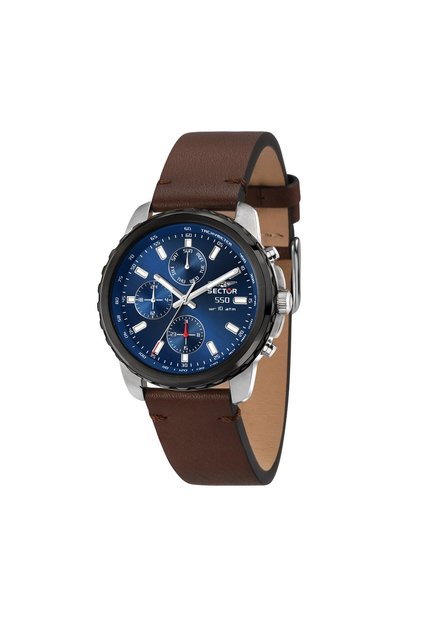 Ceas 550 R3251412001, Multifunction, carcasa 45mm, cadran albastru, curea maro piele