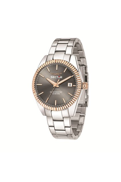 Ceas 240 R3253240009, carcasa inox argintiu cu bezel Rose Gold, 41mm, cadran gri