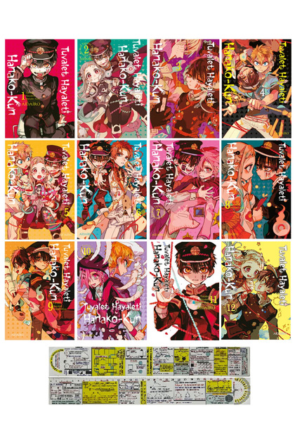 Tuvalet Hayaleti Hanako-Kun 1-2-3-4-5-6-7-8-9-10-11-12. Ciltler Manga Seti + Özel Cetvel