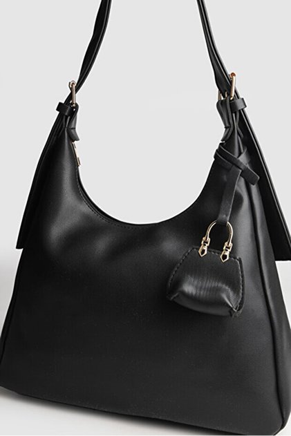 Navo Women's Mini Charm Detailed Medium Size Hand and Shoulder Bag Brown