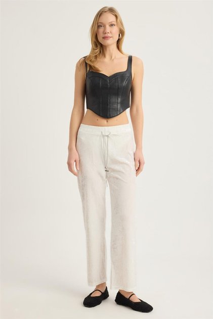 Crinkled Velvet Pants