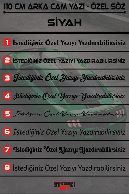 110 CM ÖZEL YAZI - SÖZ STİCKER ARABA YAZISI - MOTORSİKLET - ÖZEL YAZI ETİKETİ