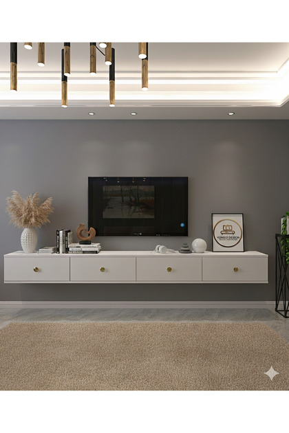 TDA2401B - MİKO DOUBLE DUVARA MONTAJ TV STAND 120CM+120CM =240CM BEYAZ
