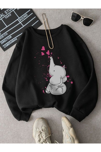 Fil Printed Unisex Winter Children's Sweatshirt Black