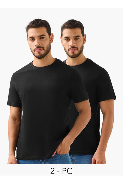 Men Crew Neck Short Sleeves T-shirt - Set of 2
