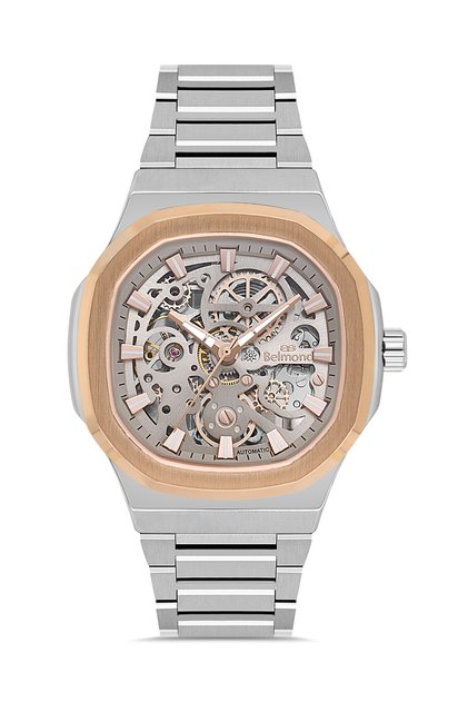 Kng1147.540 Silver & Rose Steel Cord Automatic Men's Wristwatch