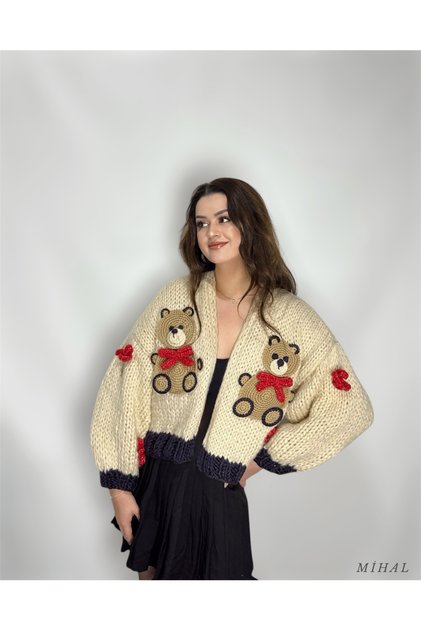 Teddy Love El Örgüsü Hırka