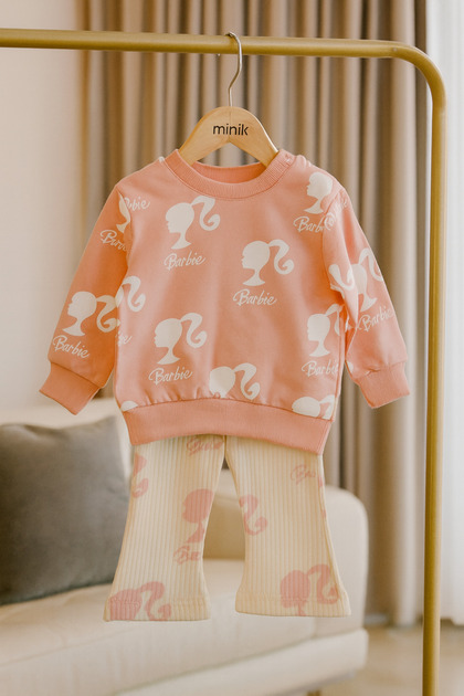 Baby Girl Printed and Written Top and Bottom Set