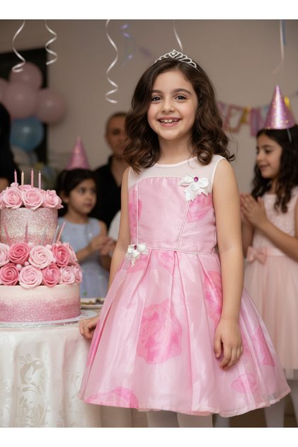 Floral Pink Girls' Special Occasion Dress