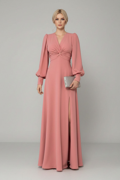 long sleeve double slit dress long sleeve double slit maxi dress Sky Blue Plus Size Floral Print Split Neck Shirred High Waist Long Sle HannaBanna Clothing
