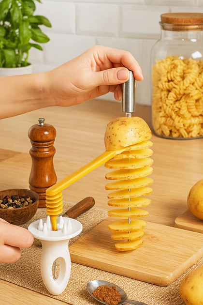 Şekilli Pratik Patates Dilimleme Aparatı Kolay Kullanım Patates Kızartma Aparatı
