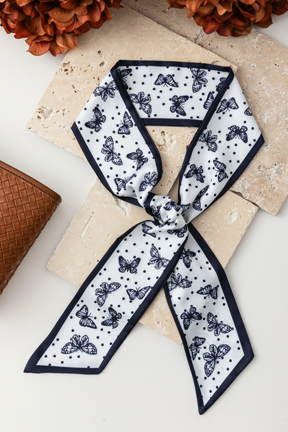 Stylish Tie Scarf with Butterflies