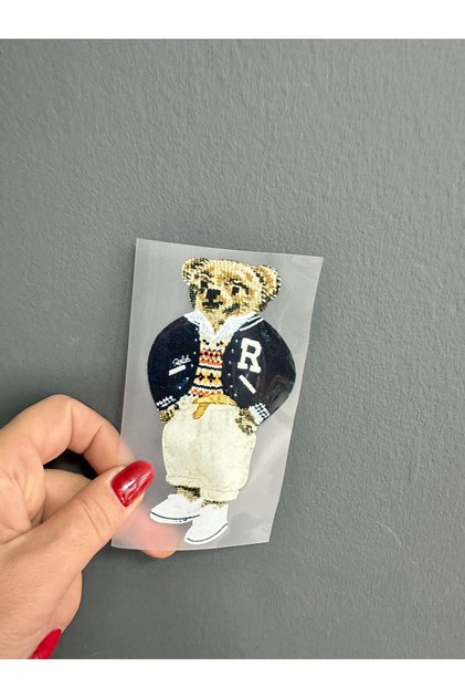Iron-On Bear Transfer Print Arma 13X7 cm