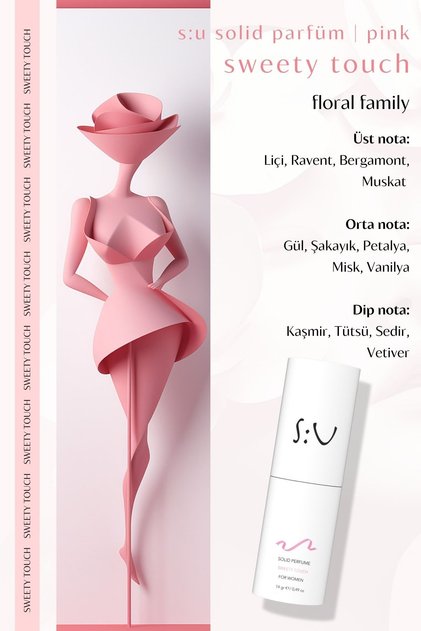 Body Care Solid Parfum Women Sweety Touch 14 gr - Katı Parfüm Pembe Alkolsüz