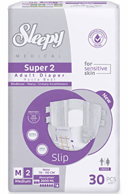 Sleepy SUPER 2 LARGE YETİŞKİN HASTA BEZİ BAĞLAMALI 30'LU 2 PAKET