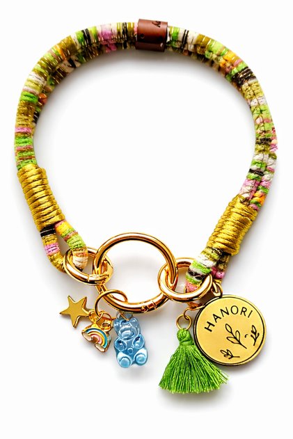 Handmade Cord Dog Leash with Charm (Green)