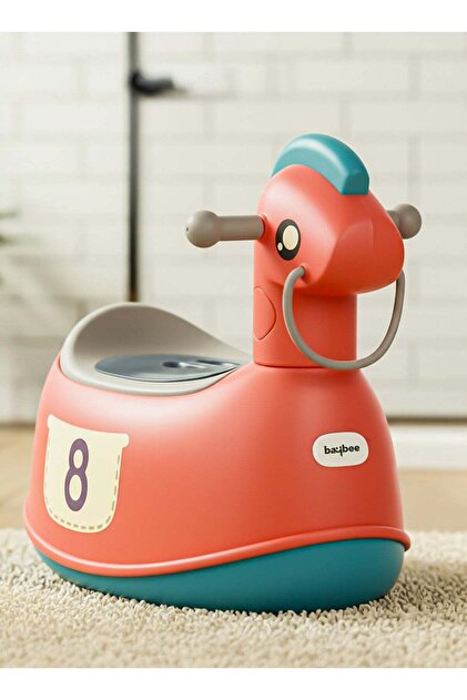 Ponyta Baby Potty Training Seat Chair with Cushion Seat, Closing Lid, & Removable Bowl - Red