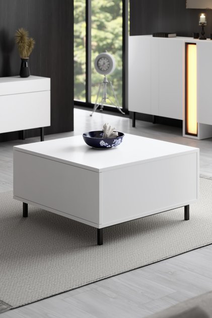 PARİS ORTA SEHPA METAL AYAKLI MODERN BEYAZ SEHPA